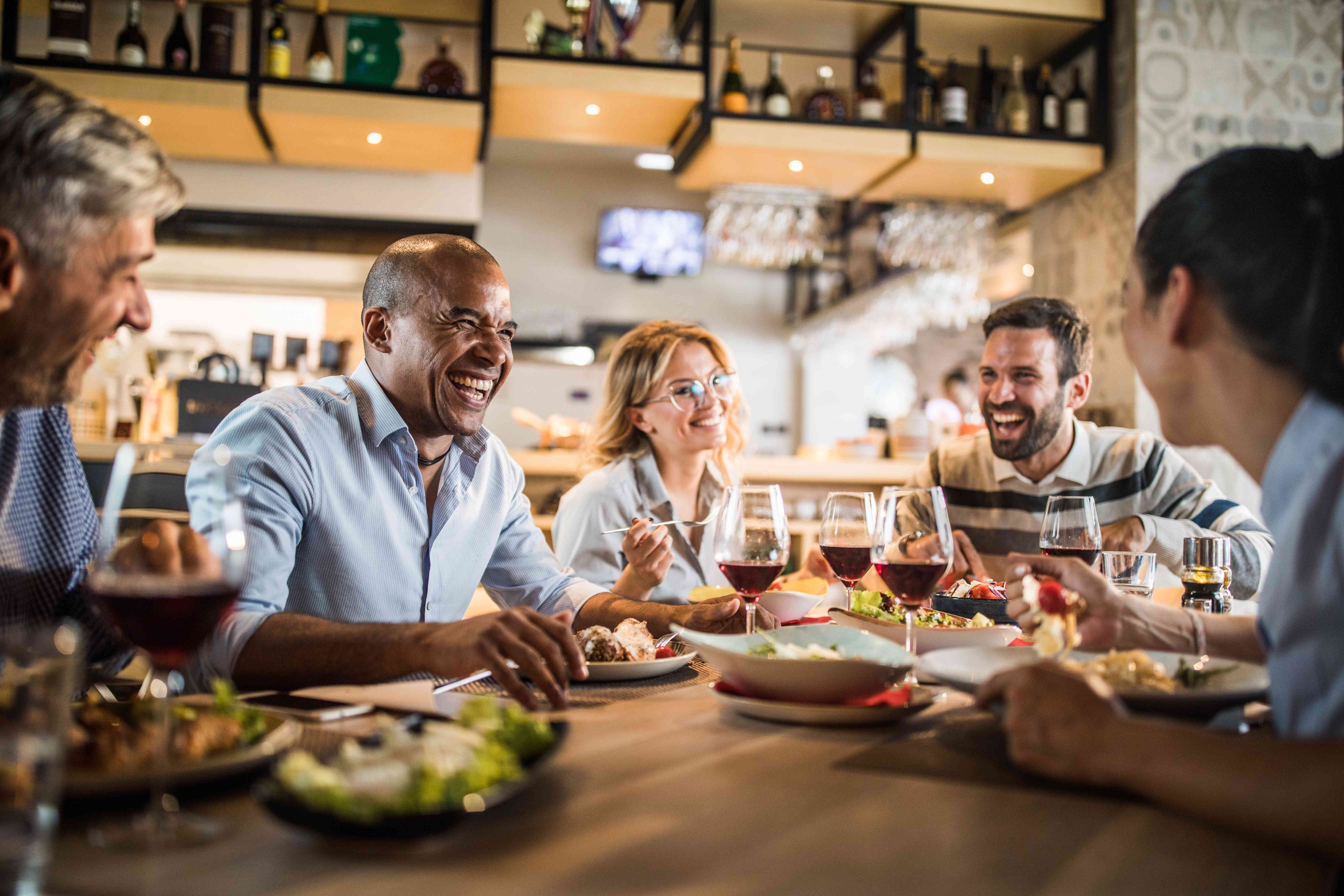 Friends enjoying meal
