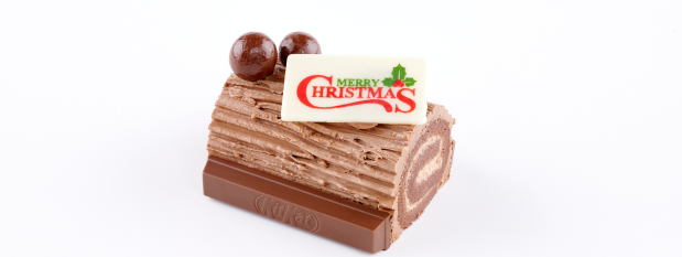 Chocolate Log Cake Made with KITKAT®