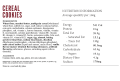 Cereal Cookies product label with ingredients, allergen information and nutrition information per 100g