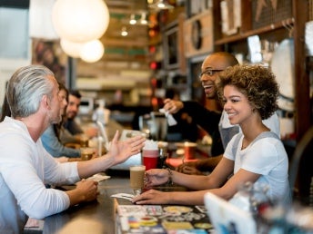 Group of friends having coffee