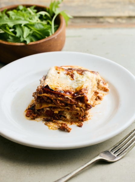Lasagna with plant protein and bechamel sauce
