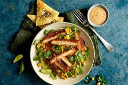 BBQ SCHNITZEL &amp; SALAD NACHO BOWL