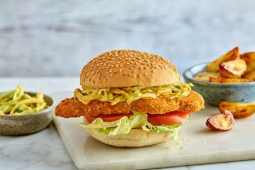 SCHNITZEL KATSU CURRY BURGER WITH GARLIC POTATOES