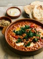 Moroccan chickpea soup with Dhuka flat bread